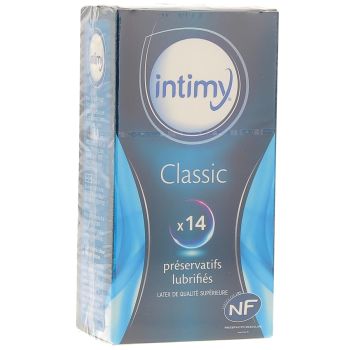 Pr&eacute;servatifs lubrifi&eacute;s classic Intimy - Boite de 14 pr&eacute;servatifs