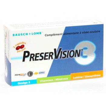 Preservision 3 compl&eacute;ment alimentaire &agrave; vis&eacute;e oculaire Bausch lomb - Boite de 60 capsules