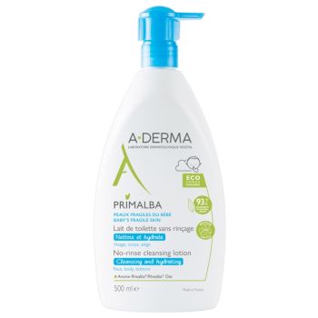 Primalba lait de toilette sans rin&ccedil;age Aderma - flacon pompe 500 ml