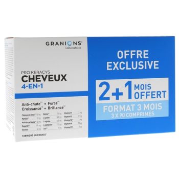 Pro Keracys Cheveux 4 en 1 Granions - bo&icirc;te de 270 comprim&eacute;s