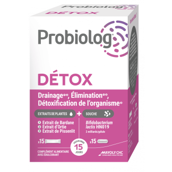 Probiolog Detox Mayoly Spindler - bo&icirc;te de 15 g&eacute;lules + 15 sticks