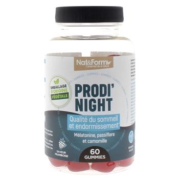 Prodi'night gummies qualit&eacute; du sommeil et endormissement Nat&Form - pot de 60 gommes