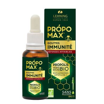 Pr&oacute;pomax Gouttes immunit&eacute; d&eacute;fenses affaiblies sans alcool bio Lehning - flacon-pipette de 30ml