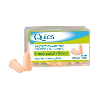 Protection auditive mousse anti-bruit chair Quies - bo&icirc;te de 3 paires