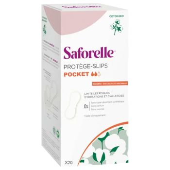 Prot&egrave;ge-slips pocket en coton bio Saforelle - sachet de 20 prot&egrave;ge-slips