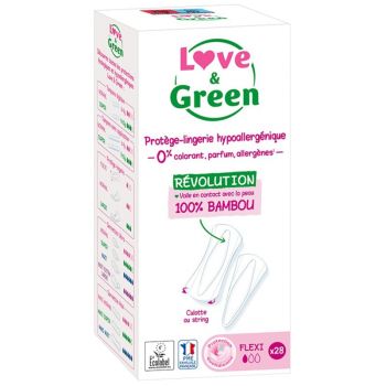 Prot&egrave;ge-lingerie hypoallerg&eacute;nique Flexi Love & Green - 28 prot&egrave;ge-slips