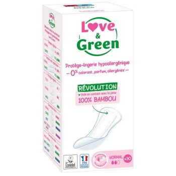 Prot&egrave;ge-lingerie hypoallerg&eacute;nique Normal Love & Green - 30 prot&egrave;ges-slips