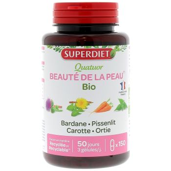 Quatuor beaut&eacute; de la peau bio Super Diet - boite de 150 g&eacute;lules