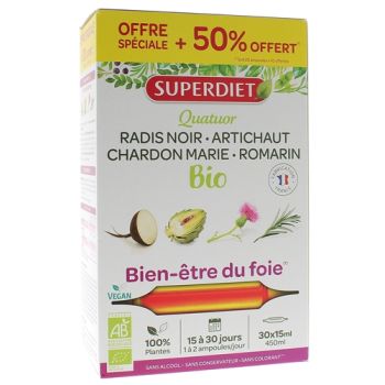 Bien-&ecirc;tre du Foie Super Diet - bo&icirc;te de 20 ampoules + 10 offertes