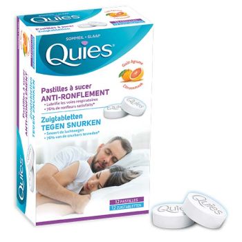 Anti-ronflement pastilles &agrave; sucer go&ucirc;t agrume Quies - boite de 12 pastilles