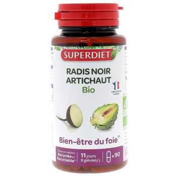 Radis noir Artichaut bio Super Diet - boite de 90 g&eacute;lules