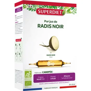 Radis noir Bio Super Diet - 20 ampoules de 10 ml