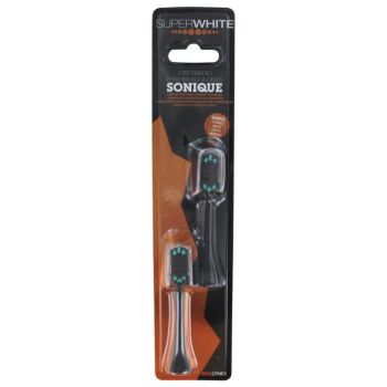 Recharges pour brosse &agrave; dents sonique souple noir Superwhite - lot de 2 recharges