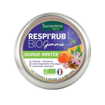 Respi'Rub gorge irrit&eacute;e bio Santarome - bo&icirc;te de 45 gommes
