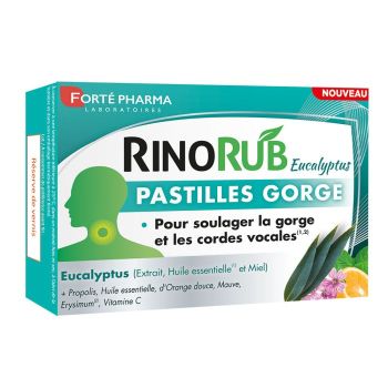RinoRub Pastilles gorge eucalyptus Fort&eacute; Pharma - bo&icirc;te de 20 comprim&eacute;s