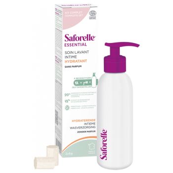 Soin lavant intime hydratant kit de d&eacute;marrage Saforelle - bo&icirc;te d'un flacon + 2 b&acirc;tonnets