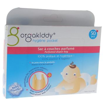 Sac &agrave; couches parfum&eacute; Orgakiddy - boite de 50 sacs