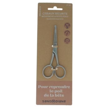 Ciseaux s&eacute;curit&eacute; moustaches poils de nez et d'oreilles Sanodiane - 1 paire de ciseaux