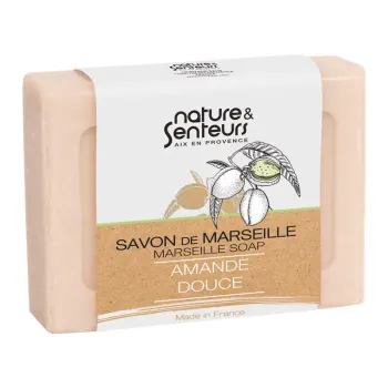 Savon de Marseille parfum&eacute; &agrave; l'amande douce Nature & Senteurs - pain de 100g