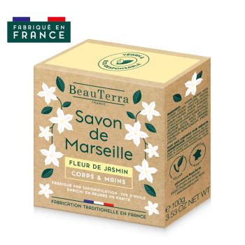 Savon de marseille fleur de jasmin Beauterra - Pain de 100 g