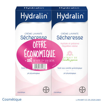 S&eacute;cheresse cr&egrave;me lavante Hydralin - lot de 2 tubes de 200 ml