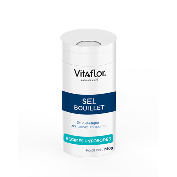 Sel di&eacute;t&eacute;tique Bouillet tr&egrave;s pauvre en sodium Vitaflor - pot de 240g