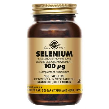 Selenium 100 &micro;g Solgar - bo&icirc;te de 100 comprim&eacute;s