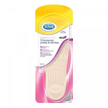 ExpertSupport Semelles de confort chaussures plates et &eacute;troites taille 35,5- 40,5 Scholl - 1 paire de semelles