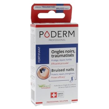 Huile-s&eacute;rum fortifiante ongles noirs Poderm - flacon de 8 ml