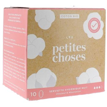 Serviette Hygi&eacute;nique Nuit Bio Les Petites Choses - bo&icirc;te de 10 serviettes