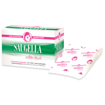 Serviettes Maternit&eacute; Cotton Touch Saugella - 10 serviettes maternit&eacute;