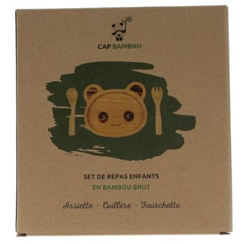 Set repas pour enfant en bambou Cap Bambou - bo&icirc;te contenant 3 produits