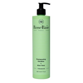 Shampoing &agrave; la k&eacute;ratine et &agrave; l&rsquo;aloe vera RoseBaie - flacon-pompe de 500ml
