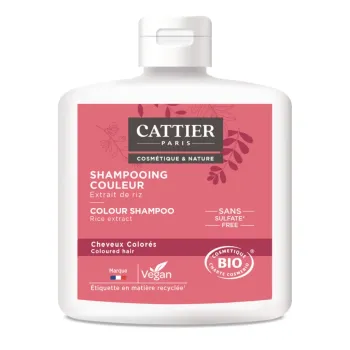 Shampoing sans sulfate cheveux color&eacute;s bio Cattier - flacon 250 ml