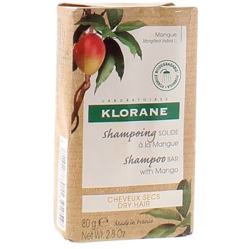 Shampoing solide &agrave; la mangue Klorane - pain de 80 g