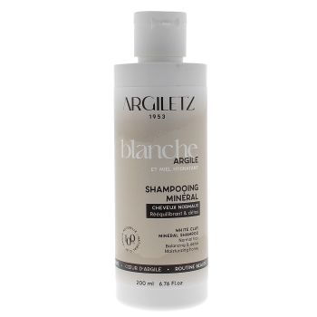 Shampooing min&eacute;ral Argile blanche bio cheveux normaux Argiletz - flacon de 200 ml
