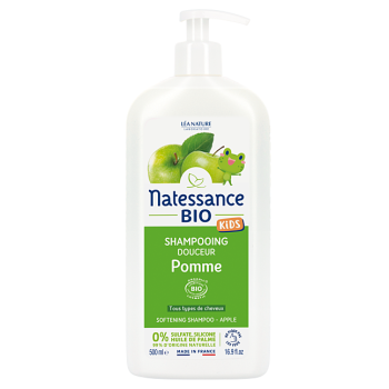Shampooing Kids &agrave; la pomme bio Natessance - flacon-pompe de 500ml