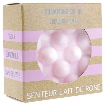 Shampooing Solide Cheveux Ab&icirc;m&eacute;s Senteur Lait Rose Valdispharm - pain solide de 55 g