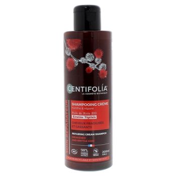 Shampooing cr&egrave;me r&eacute;parateur huile de ricin et k&eacute;ratine v&eacute;g&eacute;tale Centifolia - flacon de 200ml