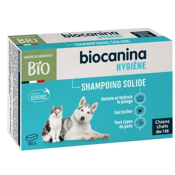 Shampooing solide chiens et chats d&egrave;s 1kg Biocanina - pain de 100g