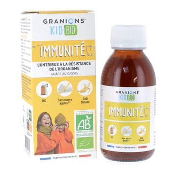 Sirop Immunit&eacute; kid bio go&ucirc;t banane Granions - flacon de 125ml
