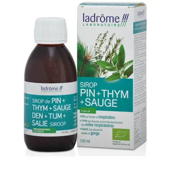 Sirop de pin thym et sauge bio Ladr&ocirc;me - flacon de 150ml
