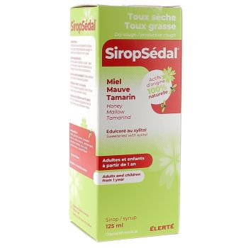 SiropS&eacute;dal toux s&egrave;che/grasse Elerte - flacon de 125 ml