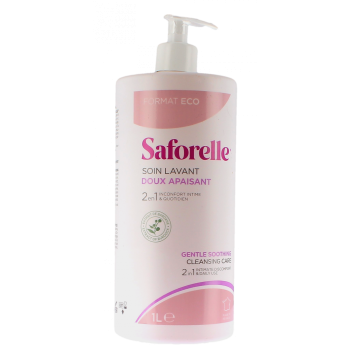 Saforelle soin lavant doux toilette intime - flacon &agrave; pompe de 1L
