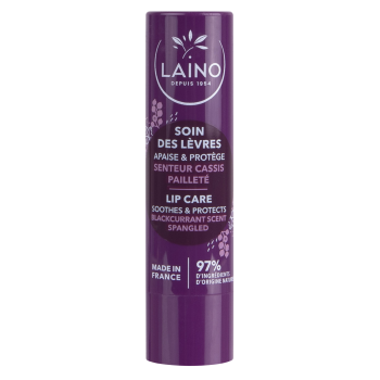 Soin des l&egrave;vres paillet&eacute; parfum cassis Laino - stick de 4 g