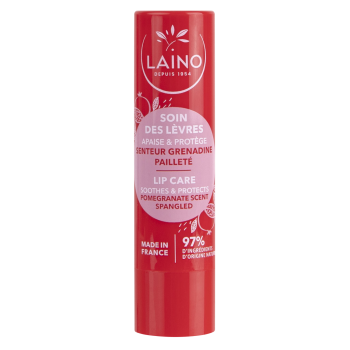 Soin des l&egrave;vres paillet&eacute; parfum grenadine Laino - 1 stick de 4 g