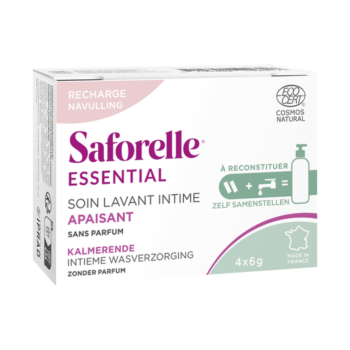 Soin lavant intime apaisant recharge Saforelle - boite de 4 b&acirc;tonnets de 6g