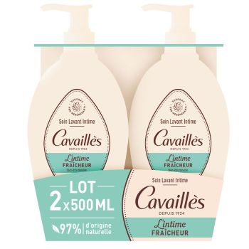 Soin toilette intime fra&icirc;cheur Rog&eacute; Cavaill&egrave;s - lot de 2 flacons-pompe de 500 ml