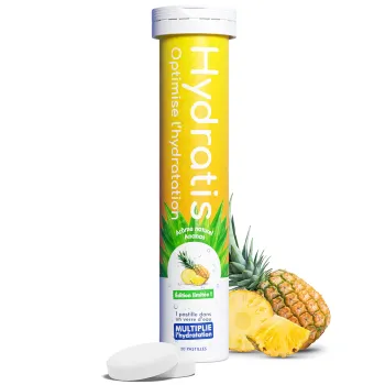 Solution d'hydratation go&ucirc;t ananas Hydratis - tube de 20 pastilles effervescentes