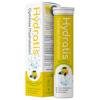 Solution d'hydratation go&ucirc;t citron & fleurs de sureau Hydratis - tube de 20 pastilles effervescentes